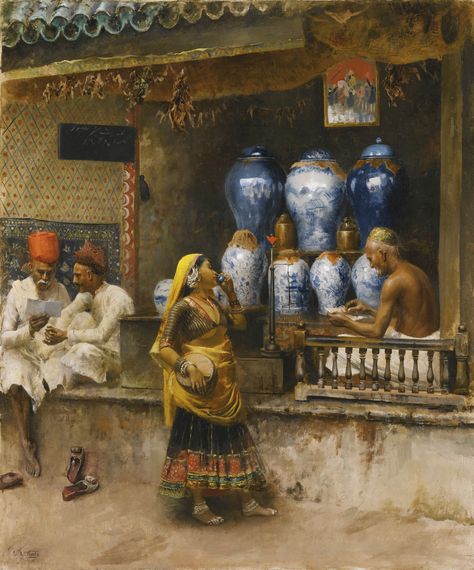 A Perfumer's Shop, Bombay by American Painter Edwin Lord Weeks 1849-1903 Edwin Lord Weeks, Empire Ottoman, Ancient India, Indian Paintings, Historical Art, Classical Art, Indian Art, Art Exhibition, Art History