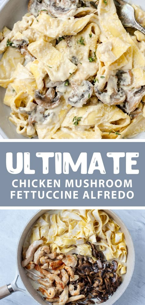 Best Chicken Fettuccine Alfredo, Chicken Mushroom Alfredo, Mushroom Fettuccine Alfredo, Mushroom Fettuccine, Vermicelli Pasta, Mushroom Alfredo, Chicken Mushroom Pasta, Carb Cravings, Mushroom Recipes Pasta