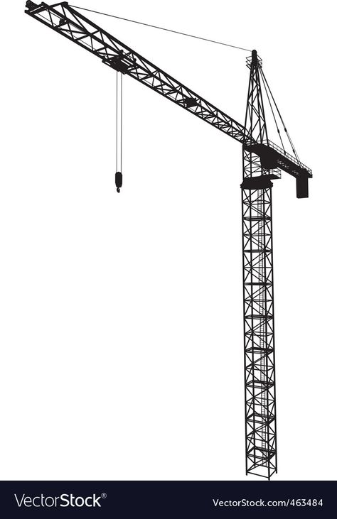 Crane Vector, Prison Drawings, Tractor Silhouette, Tractor Drawing, Crane Construction, Ing Civil, Bike Silhouette, Crane Tattoo, Tower Crane