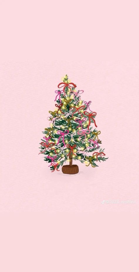 Pink Background, Christmas Tree, Christmas, Pink