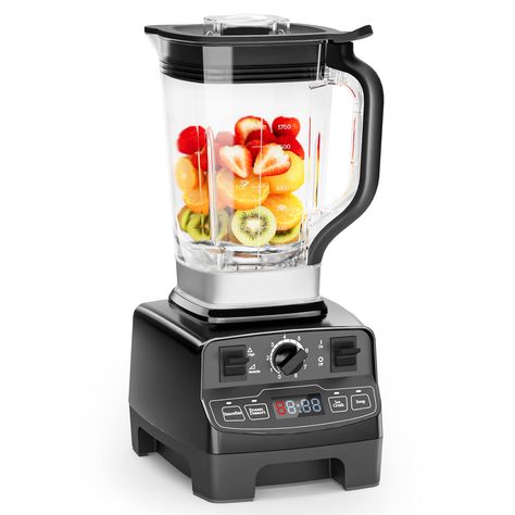 PRICES MAY VARY. Powerful & High-Speed Blender - This blender smoothie maker is equipped with a powerful 1450W motor, more powerful than a lot of blenders on the market, and works at up to 33,000 r/min, with 8 SUS 304 high-quality sharp blades. Blenders for kitchen can instantly hard food such as nuts and seeds, to achieve the blending effect while retaining the original nutrition of the food without affecting the taste. 4 Preset Programs & 8 Speeds Control - The kitchen jug blender is equipped Smoothie Machine, Ice Dessert, Types Of Cereal, Blender Smoothie, Smoothie Maker, Smoothie Makers, Smoothie Blender, Nuts And Seeds, Sales Image