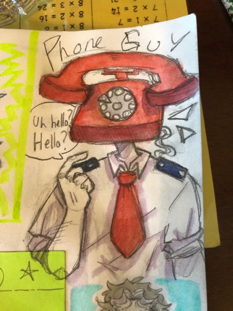 Phone Guy Sketch, Phone Guy Drawing, Fnaf Markiplier, Fnaf Sketchbook, Markiplier Drawing, Sketbook Ideas, Markiplier Videos, Fnaf Doodles, Fnaf Sketches