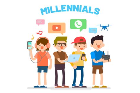 Generation Y, Millennials Generation, Download File, Design Template, Illustration Design, Vector Illustration, Presentation, Family Guy, Collage