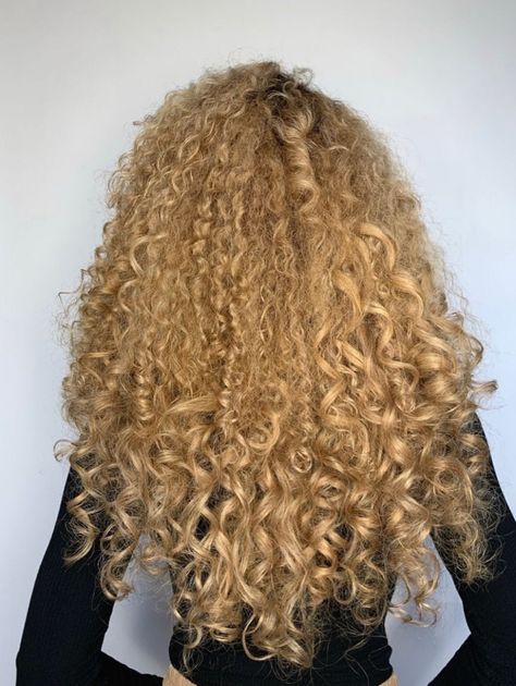 3b Blonde Curly Hair, Blonde 3b Hair, Blonde 3c Hair, Curly 3b, Long Loose Curls, Quick Curly Hairstyles, Stacked Hair Bow, Friends Women, Geometric Hair