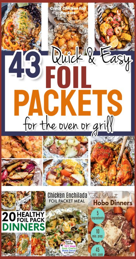 Foil Packet Meals - Best Tin Foil Pack Dinner Recipes Air Fryer Foil Packets, Foil Packets For The Oven, Aluminum Foil Meals, Hobo Dinner Recipes, Foil Packet Recipes, Tin Foil Meals, Chicken Foil Packs, Foil Meals, Tin Foil Dinners