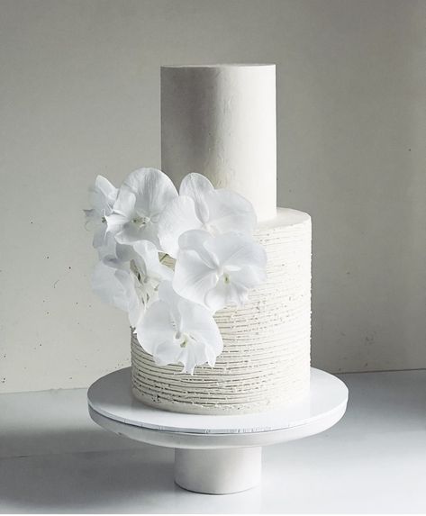 Modern Square Wedding Cake, Simple Wedding Cake, Civil Wedding, Yummy Cakes, White Wedding, Butter Cream, Wedding Cakes, Pastel, Cake