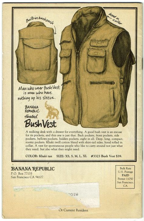 Vintage Banana Republic, Abandoned Republic, Out Of Africa Style, Horse Safari, Bulletproof Clothing, Banana Republic Style, Africa Style, Gift Catalog, Duo Tone