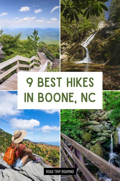 Discover the top 9 hiking trails in Boone, NC, offering scenic beauty for all experience levels. Explore picturesque landscapes and choose from leisurely strolls to challenging hikes in this stunning mountain town. Boone North Carolina, Retirement Travel, North Carolina Travel, Pisgah National Forest, Boone Nc, Nc Mountains, North Carolina Mountains, Hiking Spots, Beautiful Hikes