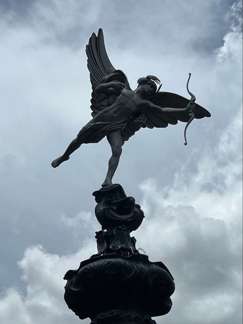 Fountain of Eros | Statue | Greek Mythology | Greek God | God of Love | Amor | Cupid | Wallpaper | Couldy ~ #eros #fountains #water #statue #greek #greekgods #greekmythology #aesthetic #ancient #wings #cupid #love #loveyourself #wallpaper #cloudy Cupid Wallpaper, Statue Greek Mythology, Modern Photoshoot, Statue Greek, Greece Mythology, God Of Love, Cupid Love, Gods Of Egypt, Greek Statues