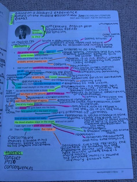 Remains Simon Armitage Analysis, Remains Analysis, Remains Annotations, Remains Simon Armitage, Remains Poem Analysis, Revision English, Media Studies Gcse, English Literature Poems, Gcse Poems