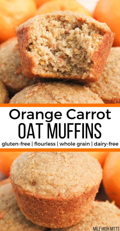 Carrot Oat Muffins, Dairy Free Muffins, Dairy Free Bread, Glutenfri Baking, Oat Flour Recipes, Dairy Free Snacks, Dairy Free Breakfasts, Oat Muffins, Gf Baking