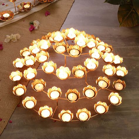 Buy Eye Catching Rangoli Diya/Tealight Stand Online in India - Mypoojabox.in Customer Card, Diwali Party, Gulab Jamun, Rhinestone Sticker, Diwali Celebration, Acrylic Paint Set, Indian Sweets, Signature Cocktail, Led Candles