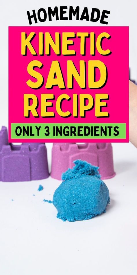 Kinetic Sand Recipe, Homemade Sand, Homemade Kinetic Sand, Make Kinetic Sand, Sand Recipe, Playgroup Activities, Diy Kinetic Sand, Sands Recipe, Diy Easter Decor