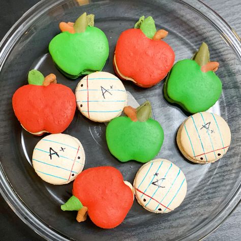 Back To School Macarons, Macarons, Apples, Sugar Cookie, Back To School, Cake