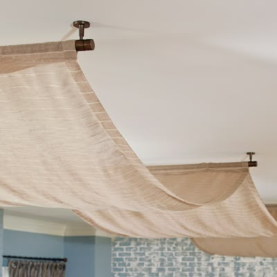 How-To Guides | Rowley Curtain On Ceiling, Wellness Center Design, Massage Room Design, Fabric Ceiling, Yoga Studio Design, Japandi Living, Rustic Bathroom Designs, Minimal House Design, Layout Architecture