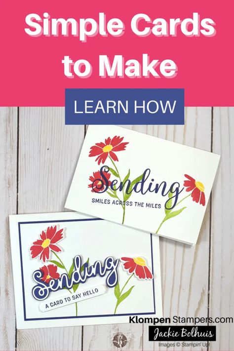 Sending Smiles Cards, Stampin Up Sending Smiles, Stampin Up Sending, Card Design Ideas, Sending Smiles, Card Making Ideas Easy, Cards To Make, Learning Cards, Make Your Own Card