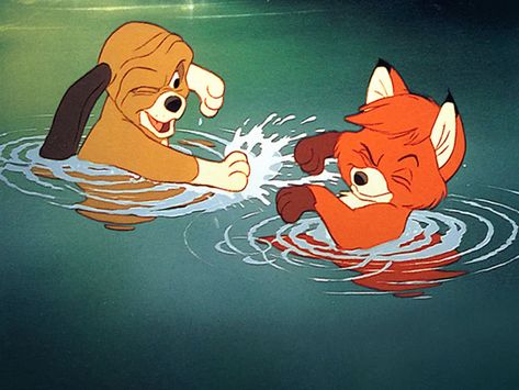 The Hound, Best Disney Movies, The Fox And The Hound, Old Disney, Matching Wallpaper, Disney Tattoos, Hound Dog, Pixie Dust, Cartoon Pics