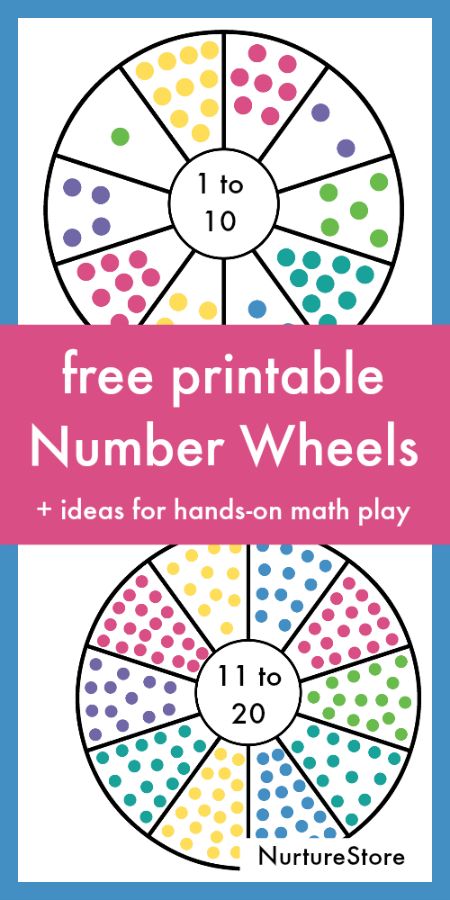 Free printable number wheels for hands-on counting activities, one to twenty number printable Number Bonds Activities, Number Wheel, Counting Activities Preschool, Number Practice, Free Printable Numbers, Number Bonds, Montessori Math, Numbers Preschool, Summer Crafts For Kids