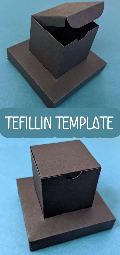 Free tefillin box from cardstock SVG and PDF template make great bar mitzvah party favors, crafts, decorations, and centerpieces. Bar Mitzvah Party Favors, Bar Mitzvah Decorations, Ruler Crafts, Mitzvah Decor, Bar Mitzvah Party, Bar Mitzva, Scoring Tool, בר מצווה, Diy Bar