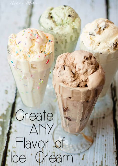 No Egg Ice Cream Recipe, Homemade Ice Cream Recipes Machine, Kitchen Aid Ice Cream, Strawberry Ice Cream Recipe, Ice Cream Recipes Machine, Easy Homemade Ice Cream, Cuisinart Ice Cream, Ice Cream Sundaes, Easy Ice Cream Recipe