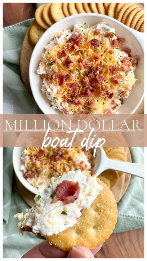 Lake Dip Recipe, Easy Boat Dip, Different Dips Appetizers, No Bake Dips Appetizers, Simple Crockpot Dips, Dips For Boat, Million Dollar Dip With Cream Cheese, Easy Dish To Pass Ideas Parties, Snacks For The Boat Easy