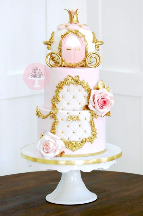 Once Upon A Time 1st Birthday Cake, Princess Tea Party Cake, Once Upon A Time Cake Ideas, Once Upon A Time Cake Smash, One-ce Upon A Time 1st Birthday, Once Upon A Time Cake, Pink And Gold Princess Cake, Princess Picnic, Healthy Smash Cake