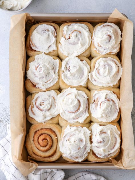 Easy No-Knead Cinnamon Rolls - Completely Delicious Yeast Bread Rolls, Homemade Cinnamon Rolls Easy, Easy Yeast Rolls, Healthy Cinnamon Rolls, Cinnamon Rolls From Scratch, Completely Delicious, Cinnamon Roll Bread, Sweet Roll Recipe, Cinnamon Rolls Easy