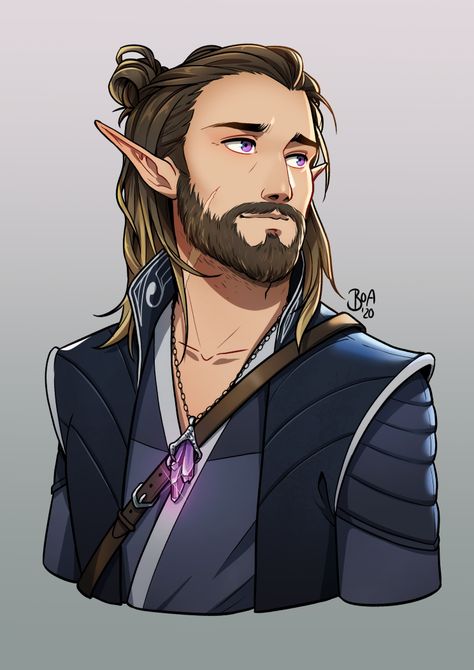 Dnd Half Elf Male, Half Elf Male Character Design, Male Elf Art, Male Dnd Character Design, Dnd Half Elf, Half Elf Male, Half Elf Dnd, Bearded Elf, Dnd Character Art