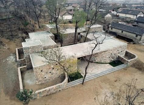 Architecture Courtyard, Courtyard Houses, Roskilde Festival, Architecture Design Process, Resort Ideas, Culture Center, House Concept, Contemporary Building, Stone Facade