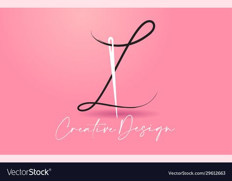 Logo Couture Inspiration, Tailor Logo Design Ideas, Fashion Design Logo Ideas Creative, Embroidery Logo Design Ideas, Needle Logo Design, L Letter Logo, L Logo Design, Sewing Logo Design, L Letter