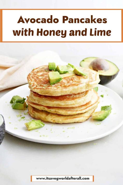 Use avocado in place of butter in these fluffy pancakes! Made with cornmeal, lime, and honey, avocado pancakes are a delicious twist on a classic. They're great for a weekend breakfast or as part of meal prep. Key Lime Breakfast, Lime Pancakes, Avocado Meals, Avocado Banana Pancakes, Avocado Toast With Honey, Avocado Pancakes, Corn Meal Pancake, Chocolate Avocado Muffins, Avocado Muffins