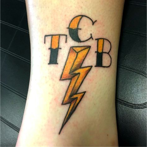 Elvis Tcb Tattoo, Tcb Tattoo Elvis, Elvis Inspired Tattoos, Tcb Logo, Ftw Tattoo, Tcb Tattoo, Linda Tattoo, Royal Tattoo, Shaka Tattoo