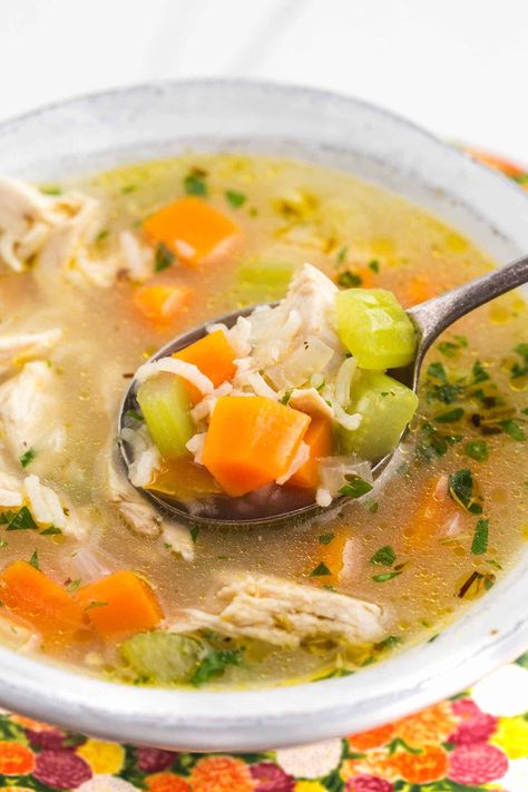 A delicious leftover turkey soup with rice is the perfect wholesome meal to make after Thanksgiving. Homemade turkey soup takes just 30 minutes to make.