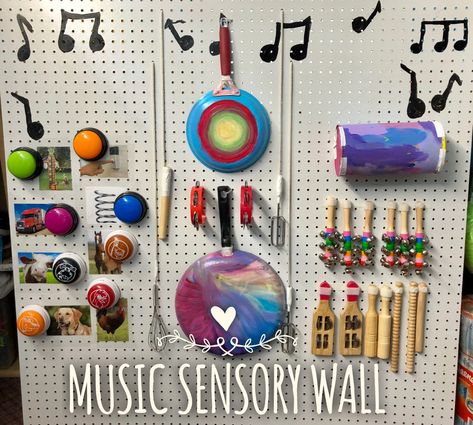 Pegboard Sensory Wall, Pegboard Preschool, Pmld Activities, Reggio Amelia, Visual Activities, Dividing Rooms, Instrument Storage, Play Wall, Pegboard Wall