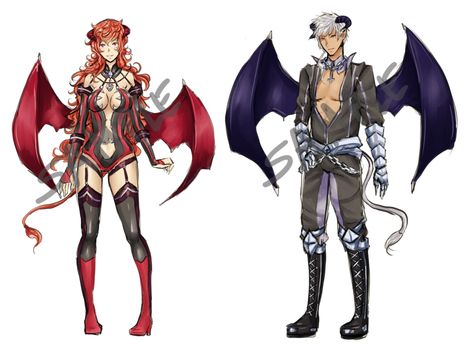 Succubus and Incubus Incubus Costume, Anime Incubus, Incubus Oc, Demon Clothes, Incubus Demon, Demon Costume, Girl Draw, Character Design Cartoon, Fantasy Demon