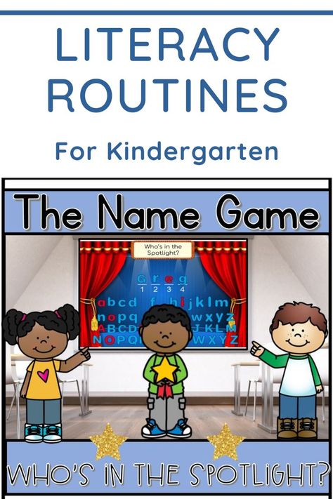 Learn how to play the name game with your kindergarten class to learn each other's names, while teaching concepts of print and practicing phonological awareness skills. This beginning of the year literacy routine can be done digitally, using Google Slides, or done on chart paper. To play, children guess alphabet letters to find out who is the helper of the day or class leader. Great ideas and activities to help kids spell and write their own name while learning about letters & sounds. Writing Names Kindergarten, Name Games For Kindergarten, Name Activities Kindergarten, Name Activities For Kindergarten, Alliteration Activities, Name Games For Kids, Guessing Games For Kids, Class Leader, Kindergarten Names