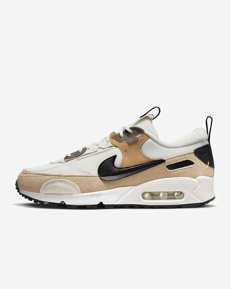 Nike Air Max 90 Futura Women's Shoes. Nike.com Nike Sneakers Women Aesthetic, Nike Women’s Tennis Shoes, Cute Shoes Sneakers Nike, Nike Women’s Shoes, Neutral Nike Shoes, Nike Air Max Outfit, Womens Nikes, Nike Air Max 90 Futura, Air Max 90 Futura