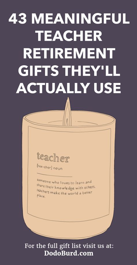 43 Meaningful Teacher Retirement Gifts They'll Actually Use (And Love) - Dodo Burd Class Gift For Retiring Teacher, Retiring Teacher Gifts From Colleagues, Best Teacher Retirement Gifts, School Secretary Retirement Gifts, Teacher Retirement Ideas From Students, Diy Retirement Gift Ideas For Teachers, School Retirement Gifts, Retirement Gifts For Teachers For Women, Sentimental Retirement Gifts