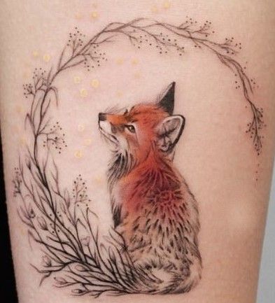 Fox Tattoo Baby Fox Tattoo, Small Fox Tattoo, Tatoo Dog, Orca Tattoo, Fox Tattoo Design, Autumn Tattoo, Hamsa Tattoo, Virgo Tattoo, Art Fox