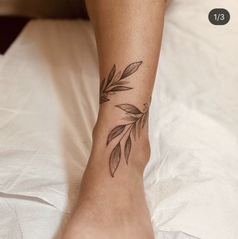 Tattoo Around Ankle Wraps, Leafs Around Ankle Tattoo, Leaves Around Leg Tattoo, Leaves Leg Tattoos Women, Wrapped Leaves Tattoo, Tattoo Leaves Wrist, Leaf Ankle Tattoo Wrap, Wrap Leaves Tattoo, Leaves Tattoo On Leg