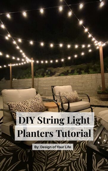 Bring your garden to life with this string light planter tutorial! Follow this easy guide to create stunning planters that will make your plants shine. Pollinator Garden Plans, String Light Planters, Light Planters, String Lights Patio, Screened Porch Ideas, Patio Furniture Layout, Outdoor String Lights Patio, Exterior Wood Stain, Diy String Lights