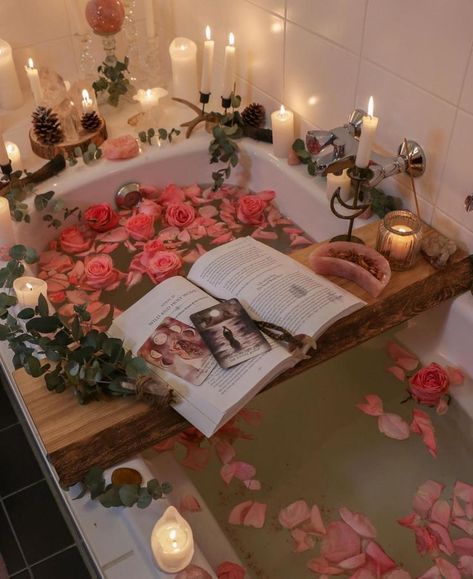 bathroom, bathroom inspiration, bathroom decor ideas, bath tub ideas, bath tub, bath tub aesthetic, bath tub decor, bath tray, bath tub tray, bath table, bath table trays, bath table ideas, gift ideas, gifts for girlfriend, gift ideas for best friend, self care aesthetic, spa day, self care aesthetic pictures, self care ideas, self care day, night routine, bathtub aesthetic, warm bath, dream bath, bath goals, wellness aesthetic, cozy bath, bubble bath aesthetic, rose petals bath, rose bath Womb Ritual, Womb Energy, Bath Goals, Bath Aesthetic, Spiritual Bath, Cottage Shabby Chic, Dream Bath, Inspiration Tattoos, Flower Bath