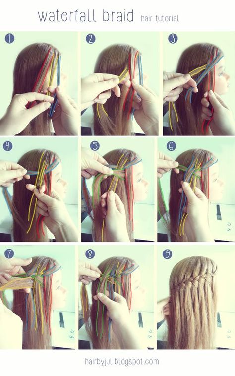 20 Waterfall Braid Tutorials Adding Beautiful Twists and Turns to Your Hair! Tutorial Braids, Waterfall Braid Tutorial, Waterfall Braids, Braided Hair Tutorial, Waterfall Braid, Pigtail Hairstyles, Braid Tutorial, Braid Hair, Penteado Cabelo Curto