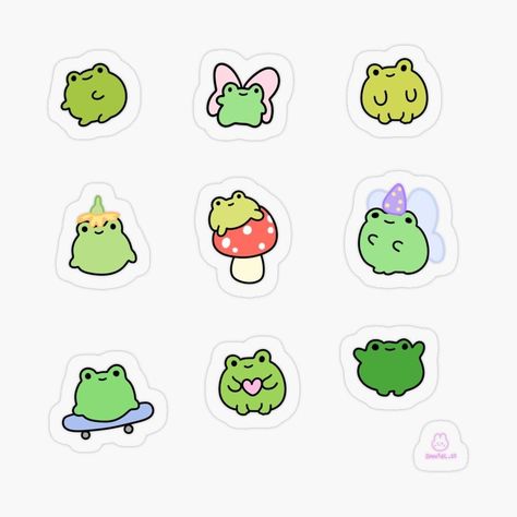 Frog Stickers, Scrapbook Stickers Printable, Cute Frog, Cute Doodles Drawings, Dessin Adorable, Cute Easy Drawings, Kawaii Stickers, Cute Frogs, Anime Stickers