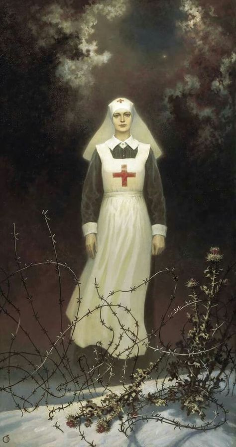 ~ Boris Olshansky (b. 1956), Russian Requiem, 2000 Pixel Reference, Meaningful Paintings, George Mackay, Nurse Aesthetic, Nurse Art, Art 2023, Vintage Nurse, Florence Nightingale, Psy Art