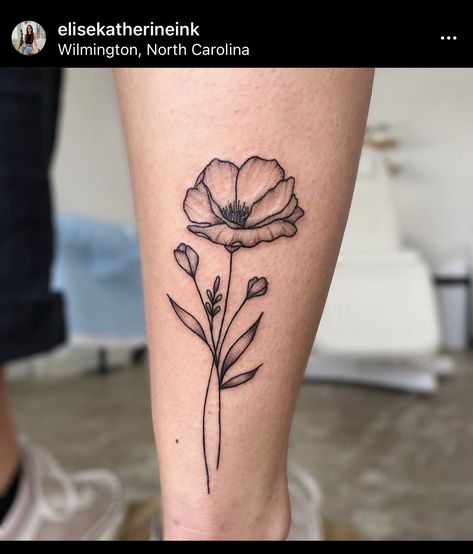 Poppy Collar Bone Tattoo, Matilija Poppy Tattoo, Poppy Leg Tattoo, California Poppy Tattoo Black And White, Black And White Poppy Tattoo, Amapola Tattoo, Poppy Flower Tattoo Design, Poppy Tattoo Design, Black Poppy Tattoo