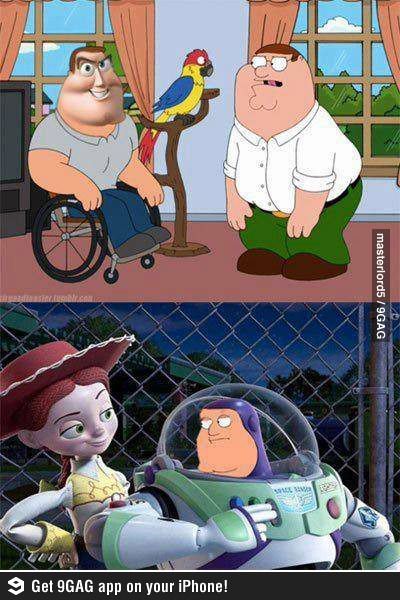 Toy Story / Family Guy - They fit! Funny Face Swap, Face Swaps, Laughing So Hard, Funny Faces, Funny People, Toy Story, Cat Memes, See It, I Laughed