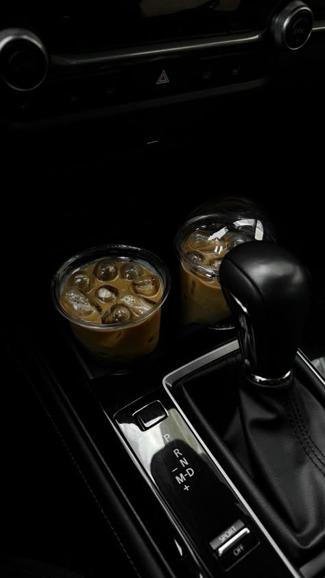 coffee, coffee in car, latte, luxury coffee Low Exposure, Luxury Lifestyle Dreams, Classy Aesthetic, Aesthetic Coffee, Black Aesthetic Wallpaper, Dark Feminine, Night Aesthetic, Future Life, 2024 Vision Board