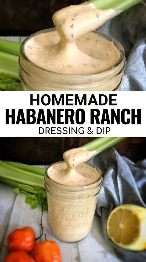 Dip For Chicken Wings, Habanero Ranch, Dip For Chicken, Habanero Recipes, Easy Whole 30 Recipes, Habanero Hot Sauce, Ranch Dressing Recipe, Healthy Keto Recipes, Keto Diets