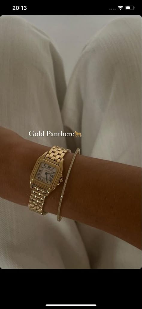 Vison Bored, Panther Watch, Panthere Watch, Cartier Gold, Preppy Jewelry, Wrist Jewelry, Luxe Jewelry, Jewelry Accessories Ideas, Dope Jewelry